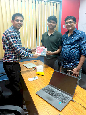 upGrad Kanpur office - student and parents with the counselling team after their study abroad session